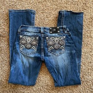 Miss Me Blue Boot Cut Jeans with Embroidery